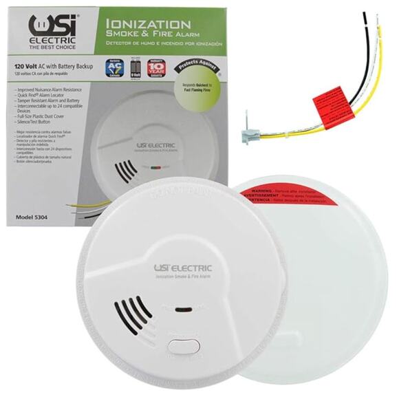 5304 Hardwired Ionization Smoke and Fire Alarm with Battery Backup 2-Pack - Picture 3 of 3